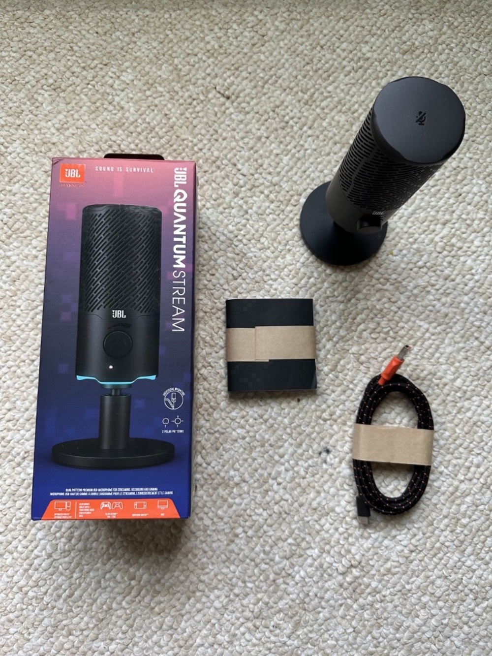 JBL Quantum Stream Dual-Pattern USB Microphone For Streaming, Recording & Gaming
